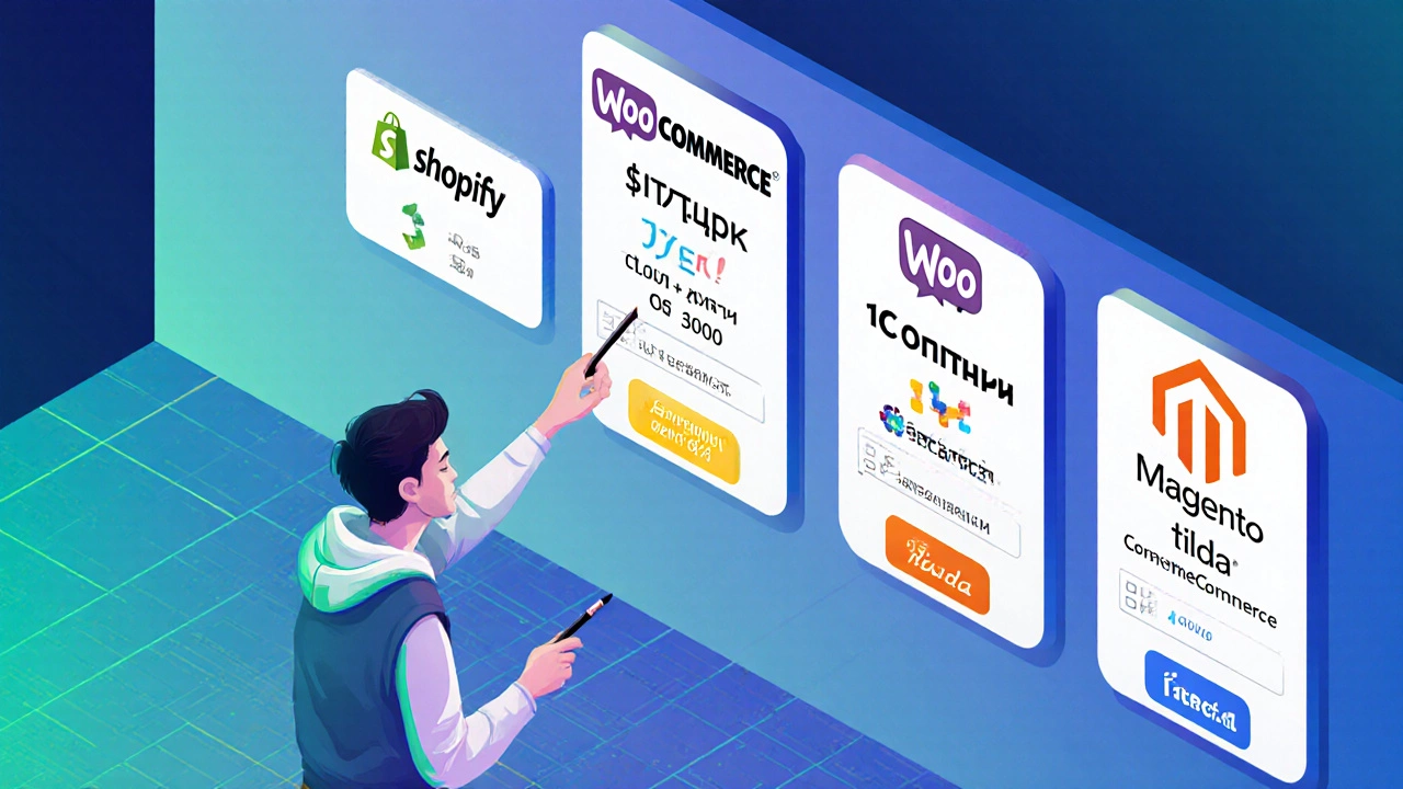 Изометрическая доска с логотипами платформ и ценовыми этикетками.
