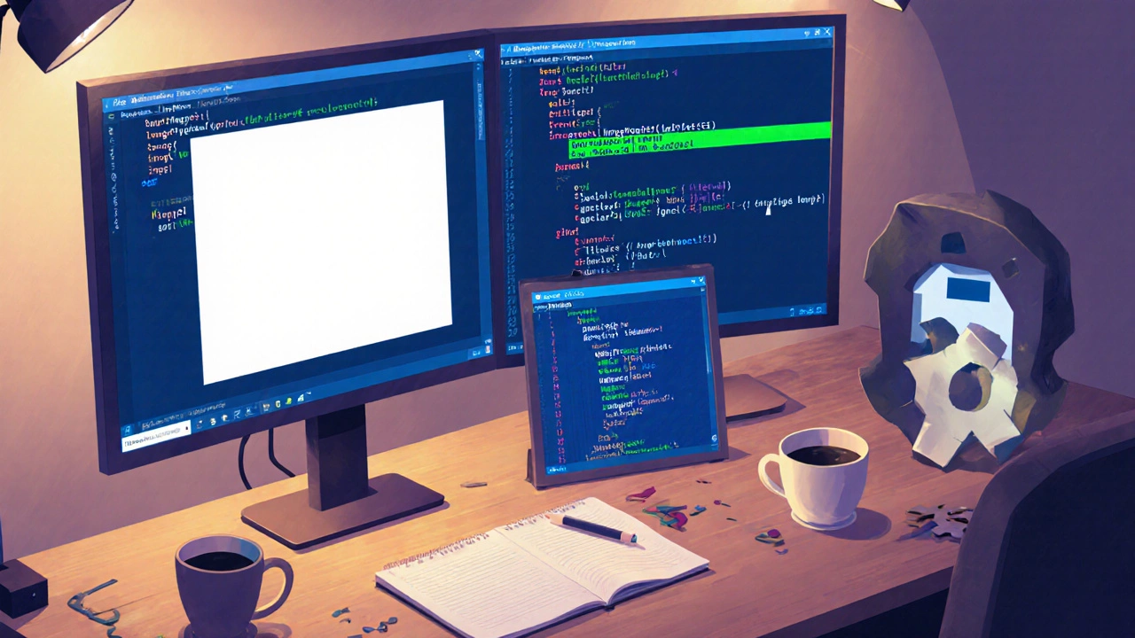 Разработчик сравнивает неоптимизированный PNG и сжатый WebP, минифицирует CSS/JS на нескольких экранах.