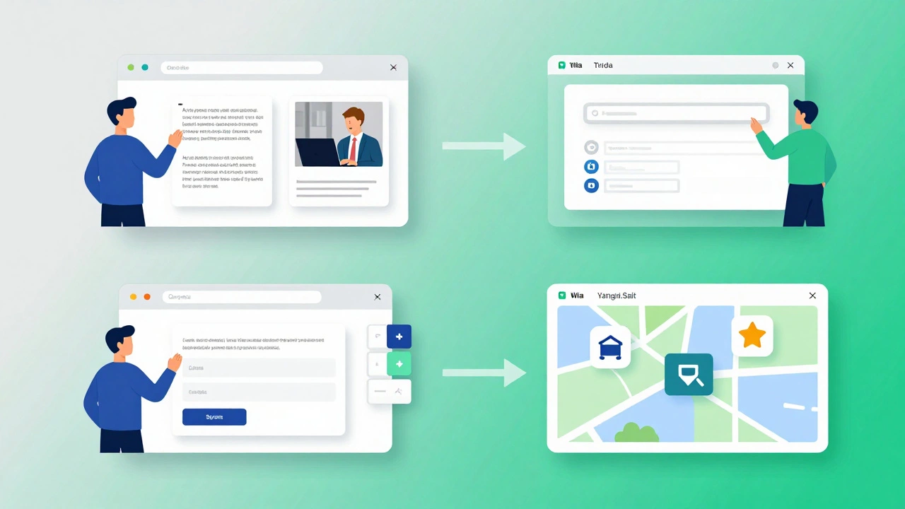 Пошаговая иллюстрация создания сайта с помощью перетаскивания блоков без кода.