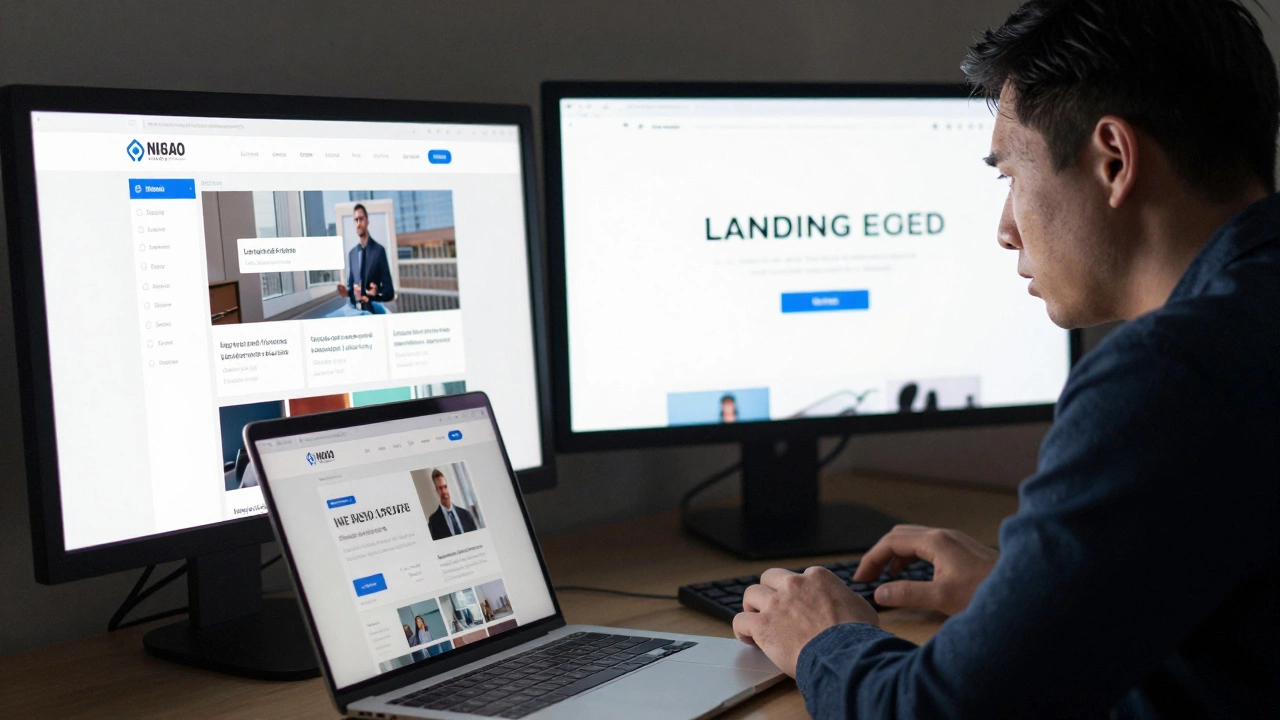 Сравнение запутанного и чистого лендинга на двух экранах