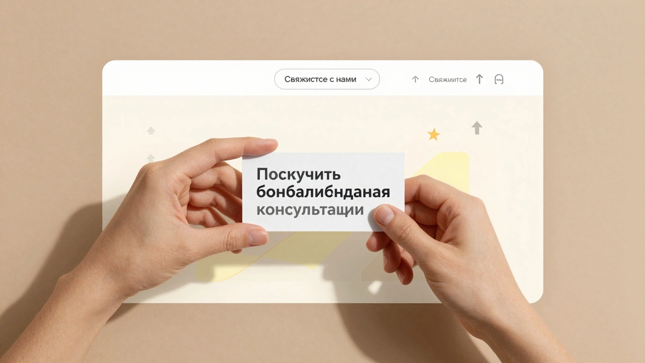 Рука заменяет текст на сайте на более привлекательный вариант, с визуальным ростом конверсий.