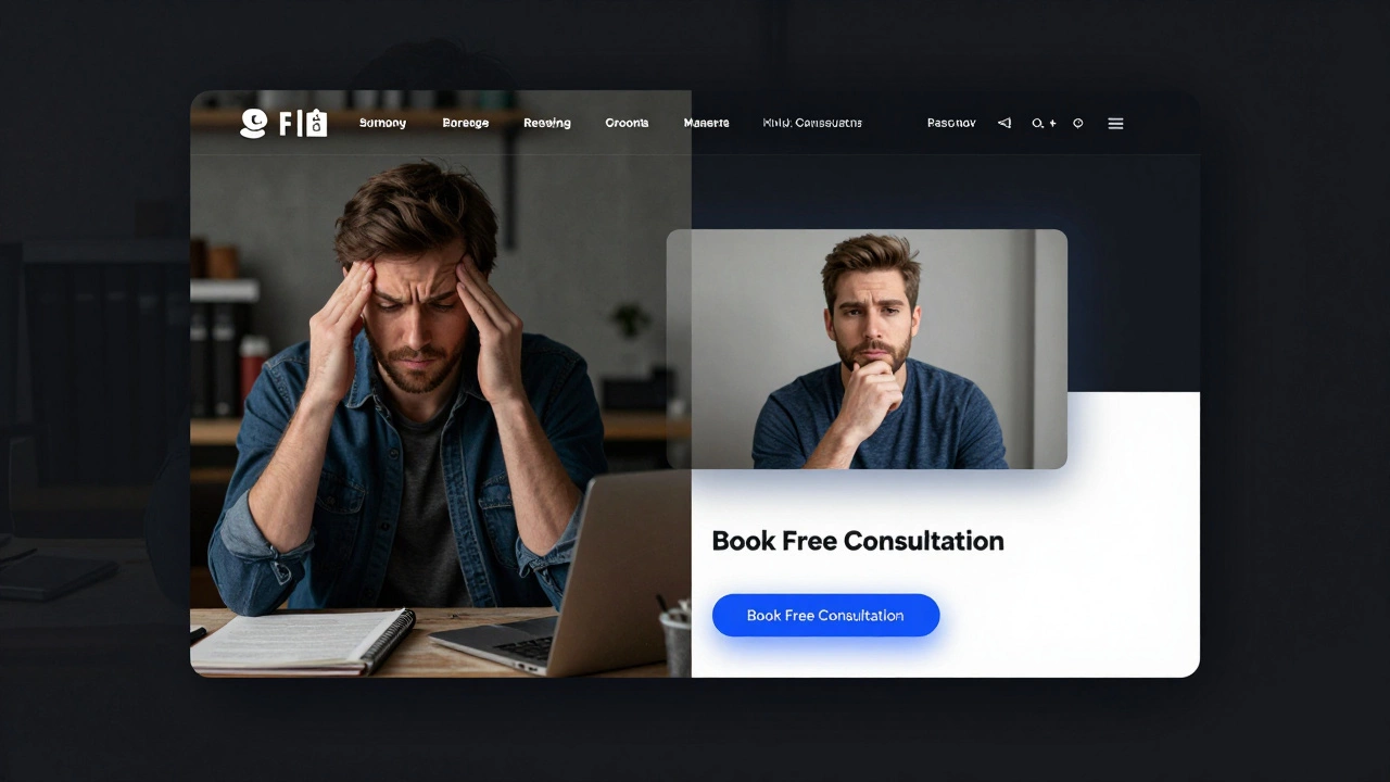 Сравнение перегруженного сайта и чистого лендинга на одном изображении