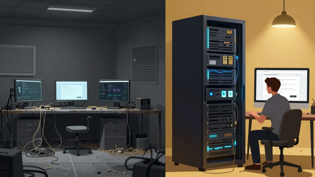 Сравнение заброшенного сервера и современного хостинга — разница между бесплатным и платным решением.