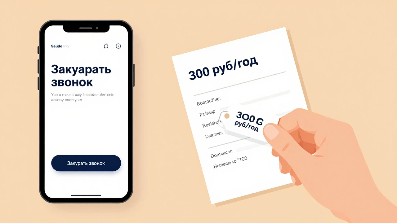 Сравнение мобильного сайта на временном URL и ценника на домен в 300 рублей.