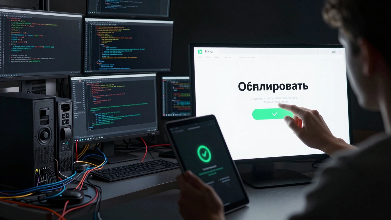 Сравнение: устаревший процесс создания сайта слева и современный конструктор справа с кнопкой 'Опубликовать'