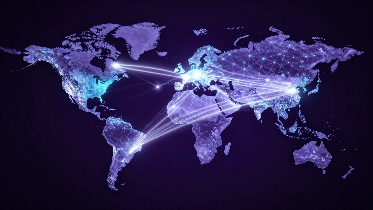 Глобальная сеть CDN с быстрыми потоками данных между городами мира