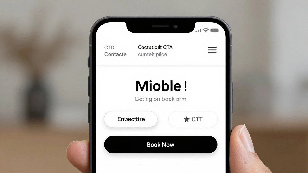 Mobile-optimized website interface on smartphone showing responsive design