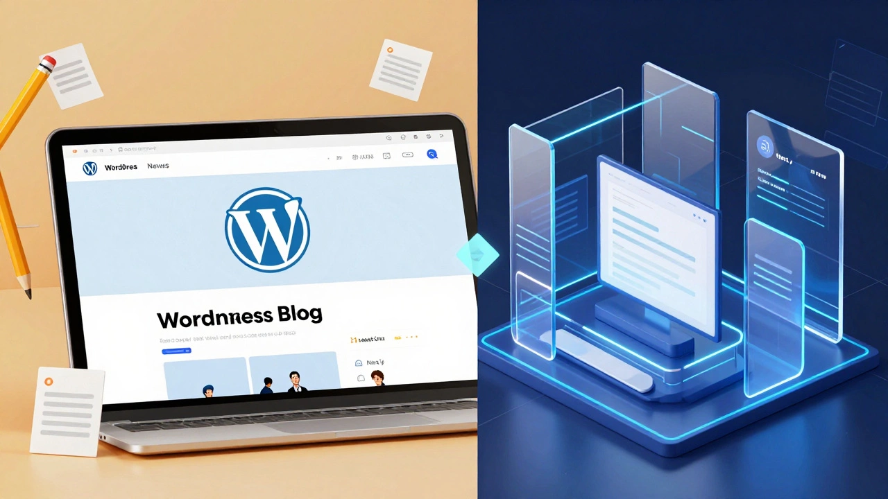 Сравнение интерфейсов блога и сложного сервиса на экране